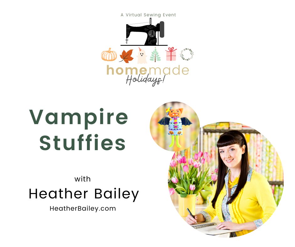 tryonhomemade's tweet photo. Heather Bailey is back! and we can’t wait to “sink our teeth” into her vampire stuffie project.

Join @Heatherbailey  and our other talented teachers at HomeMade Holidays, a Virtual Event Weekend.

Register today at https://t.co/Nd1wlXef9f https://t.co/o3DjizyHs8 https://t.co/rhDzLAoR8a