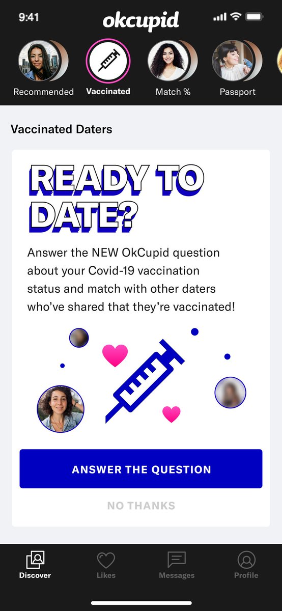 tamarakeithNPR's tweet image. The White House is announcing today that major dating apps are getting in on the vaccine persuasion push. (There’s already a thing about post vaxx hookups, right?) There will be badges and other in-app incentives for those who have gotten their COVID vaccine.