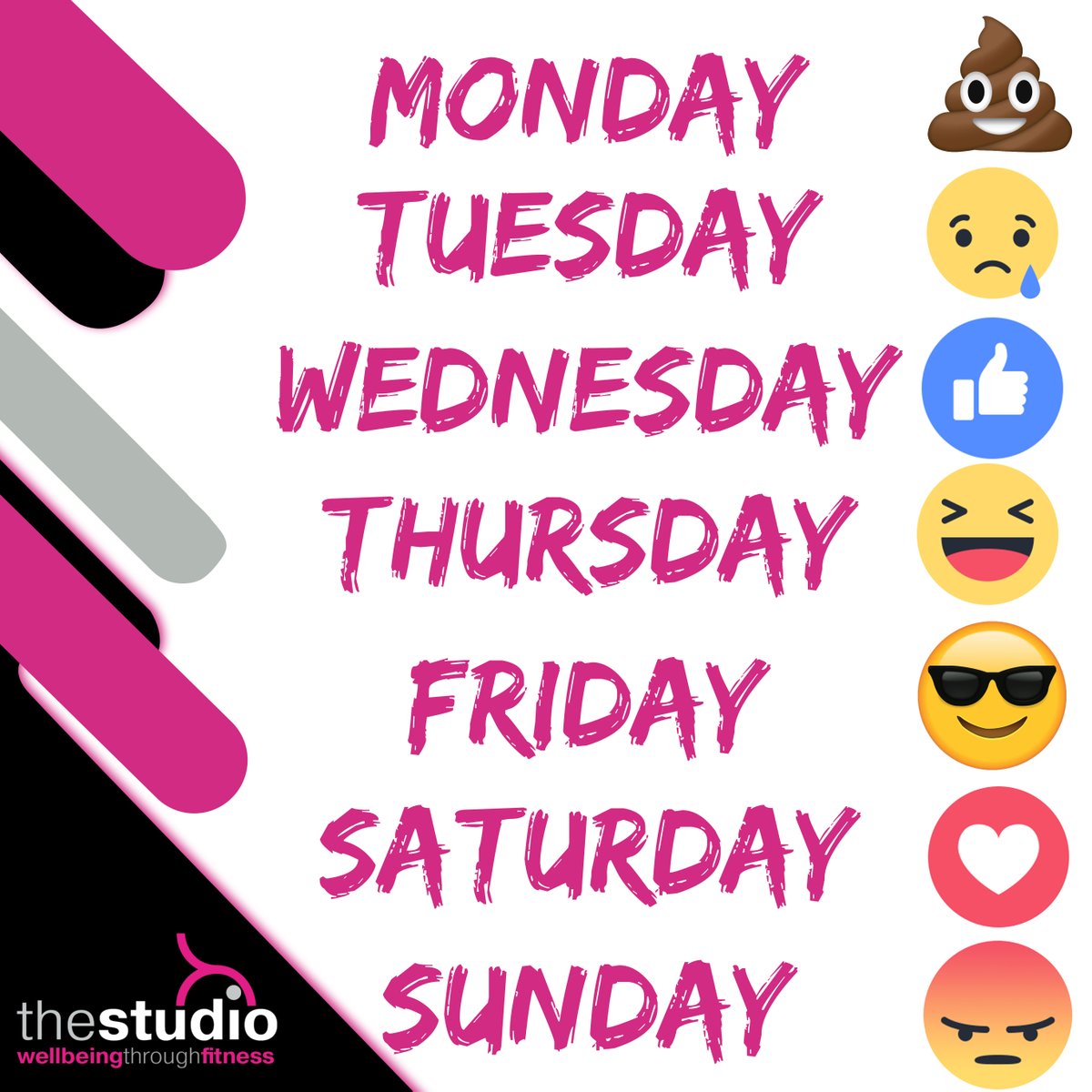 Love this! Do you think the emojis accurately represent each day of the week? How are we feeling now that it's Friday? 🙌