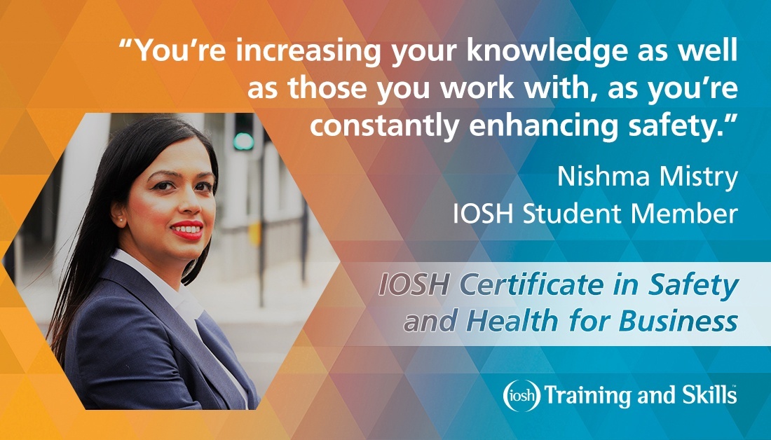 IOSH_tweets's tweet photo. We’ve been talking to IOSH Member Nishma Mistry about how the #IOSHQualification has benefited her day job at @TfL.🚈
Get a taste of how she plans to move up the #OSHCareer ladder and her top tips.✔️
Read here: https://t.co/mE1zXmgFr9
#IOSHStudents #HealthAndSafety #IOSHELearning https://t.co/adLfT4SNhU