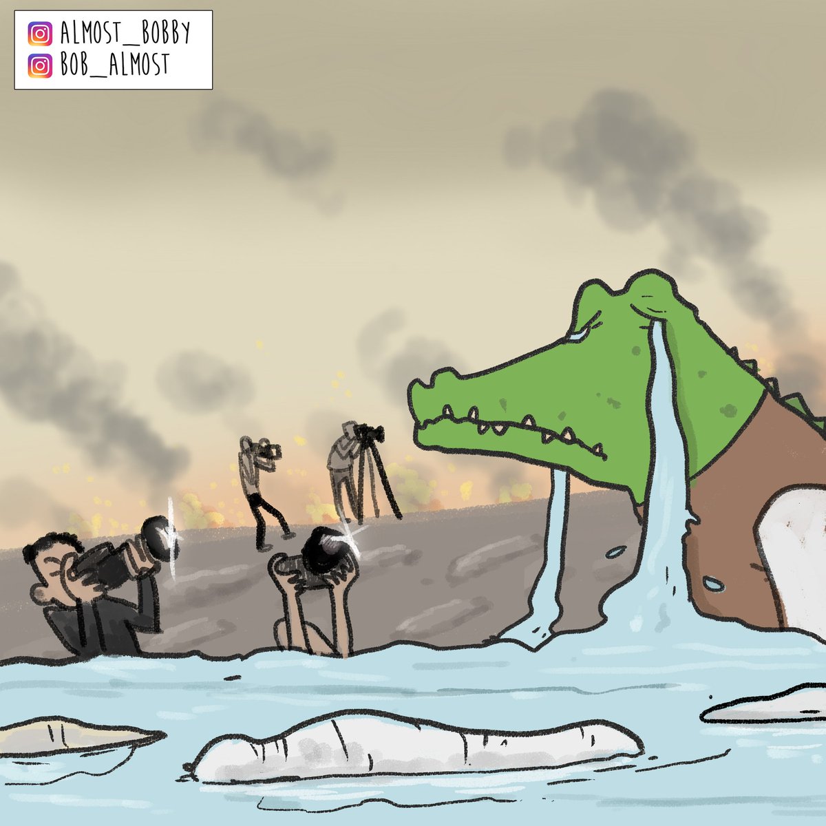 imMAK02's tweet photo. Crocodile chokes up while talking about Covid death. 

#CrocodileTears https://t.co/J5QanRv2rD