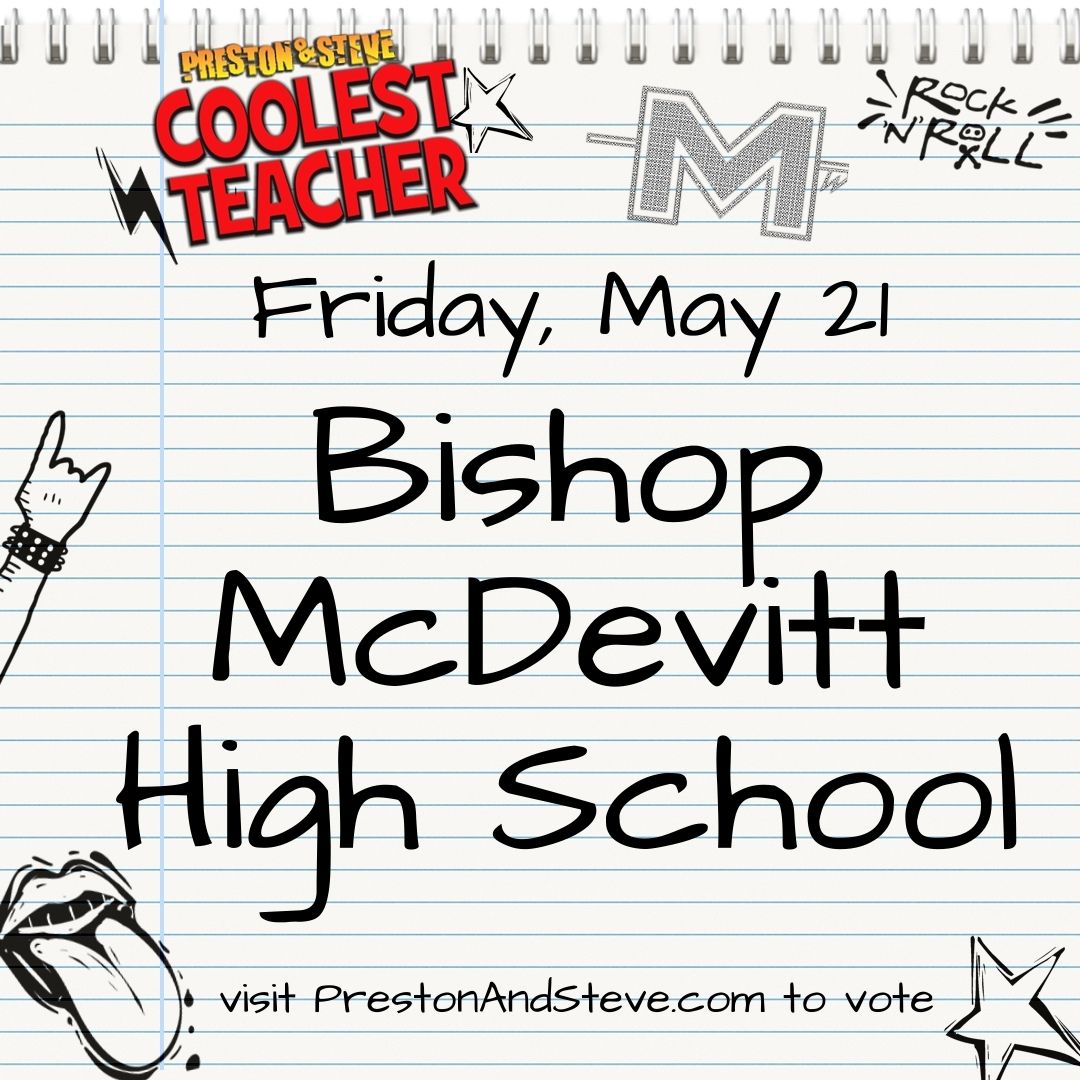PrestonSteve933's tweet photo. Today's #CoolestTeacher selection is bittersweet: we're excited to honor all of the teachers at @McDevittHS, but also saddened as this is the school's final year. 

This calls for full school participation! All current Lancers are invited to vote 🔗 https://t.co/JjaM5zznv7 https://t.co/0YsBVmlXGs