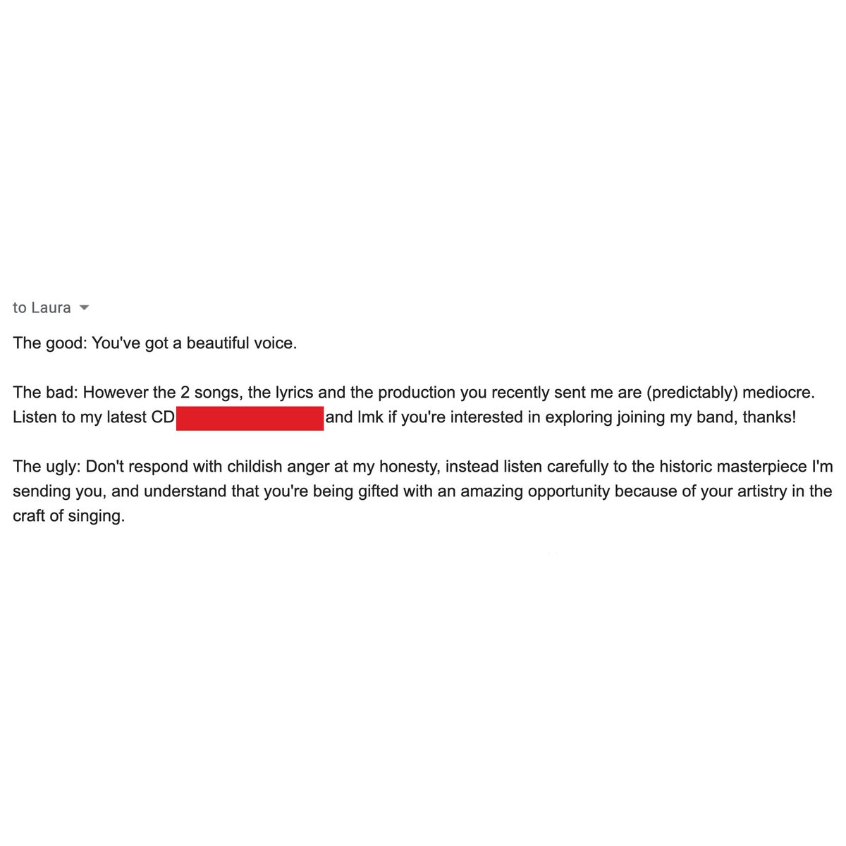 penfriendrocks's tweet photo. An amazing opportunity just dropped into my inbox from a  recent mailing list subscriber. My response? "Do fuck off".

Men: don't be like this. https://t.co/cJ2qAEbTG0