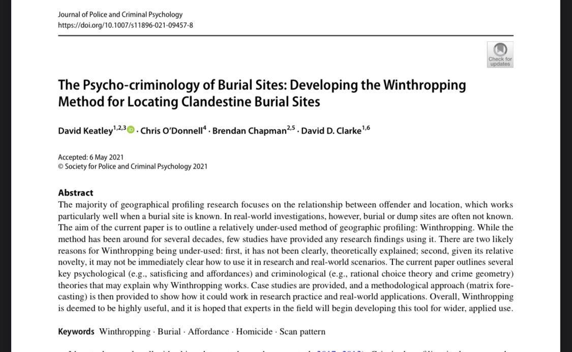 Second #Q1 paper this week. Thanks to <a href="/DaveKeatley/">Prof. David Keatley</a> for the lead on this as well as David C and Chris! The start of an exciting new #gravesite project <a href="/MurdochUni/">Murdoch University</a> link.springer.com/article/10.100…
