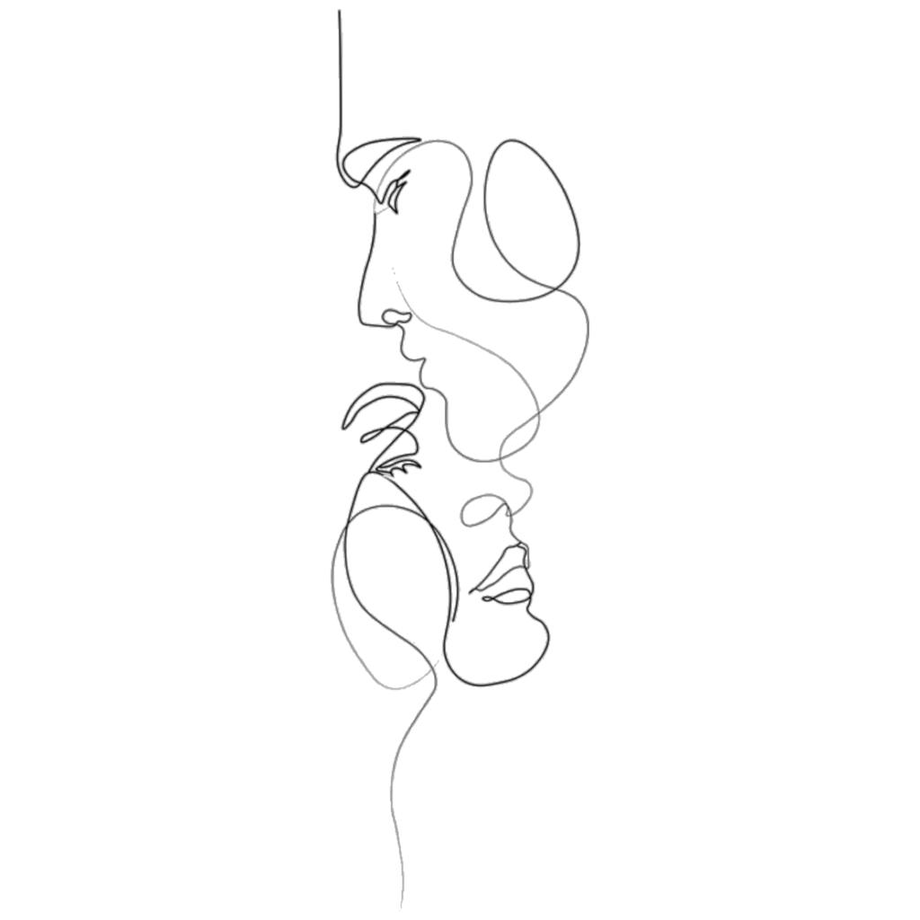 Embroidery on Canvas one line Art