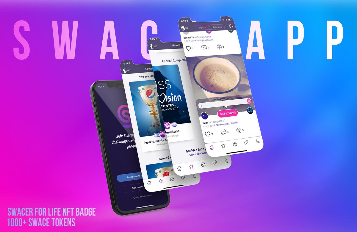 swaceapp's tweet image. We need your help testing Swace app on iOS. 100 people are invited and each will be rewarded with 1000+ SWACE tokens and a special NFT badge 'Swacer for Life'
👇👇
💜Like this message, share it, and review the instructions here  medium.com/swace/swace-ap…

#nft #crypto #IAmSwace