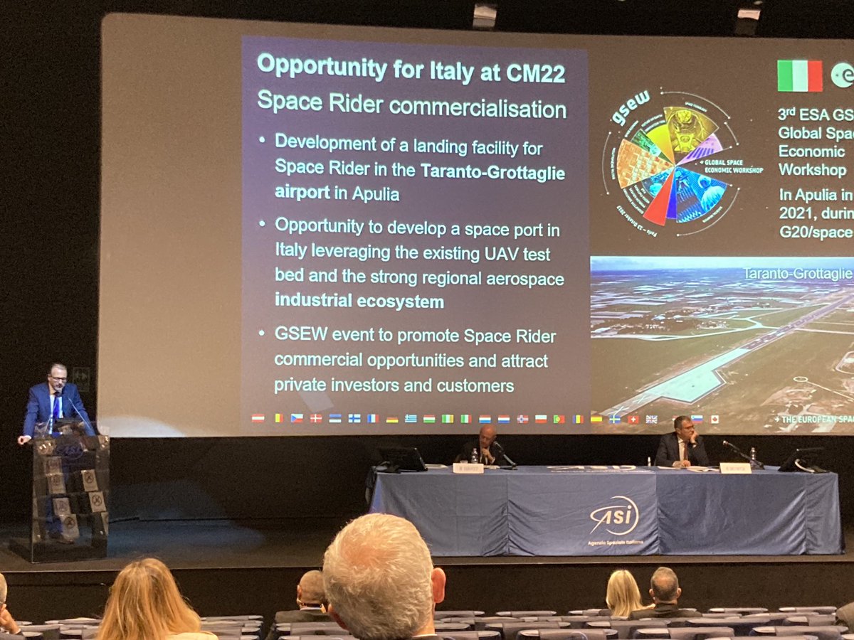 A piece of ⁦<a href="/RegionePuglia/">RegionePuglia</a>⁩ within ⁦<a href="/AschbacherJosef/">Josef Aschbacher</a>⁩ presentation of #esa2025 showing the ⁦<a href="/DTA_Aerospace/">DTA</a>⁩ Grottaglie test bed proud to contribute with ⁦<a href="/planetek/">Planetek Italia</a>⁩