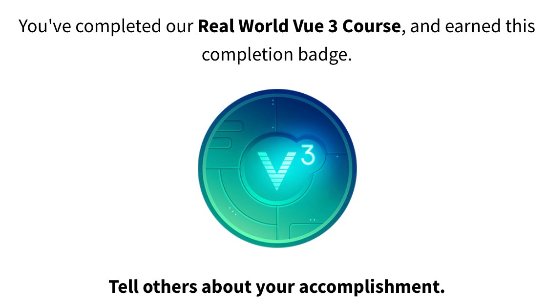 HarmanManchanda's tweet photo. Just Completed "Real World #Vue 3 Course" ๐ฅ
taught by ๐ @adamjahr at @VueMastery ๐
FWIW, this is my 17th course completion badge at #VueMastery https://t.co/htz5Ntf2sj ๐ป
#JavaScript #vuejs #100DaysOfCode #Code #webdev #WebDeveloper #webdevelopment #MenWhoCode #WomenWhoCode https://t.co/xuj1wrnxiA