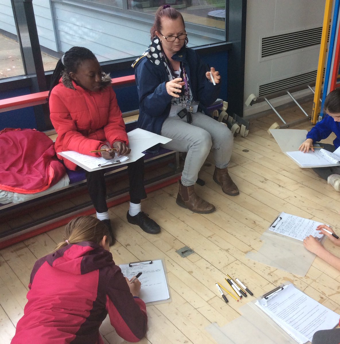 WhatfieldSchool's tweet photo. Thank you @TheatreRoyalBSE for our second tiny plays BIG IDEAS workshop this morning. Our playwrights are already busy typing up their scripts! 🎭 https://t.co/Nku2R9isxg