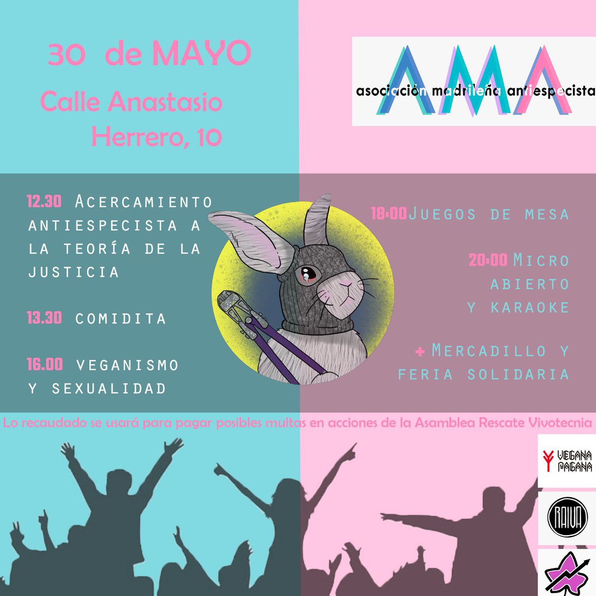 Al día siguiente 30 de Mayo eventazo en la Enredadera de Tetuán. El objetivo: Crear caja de resistencia para posibles multas de acciones de la Asamblea de #RescateVivotecnia