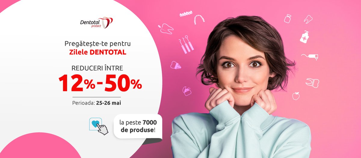 DentotalProtect's tweet photo. REEDUCERI de pana la 50% la peste 7000 de produse!
Doar 25-26 mai! Zilele Dentotal!

https://t.co/pq6xOB9yGD

#dentotal #dentotalprotect #dentist #dentistry #stomatologie #zileledentotal https://t.co/n7uJd55GZK