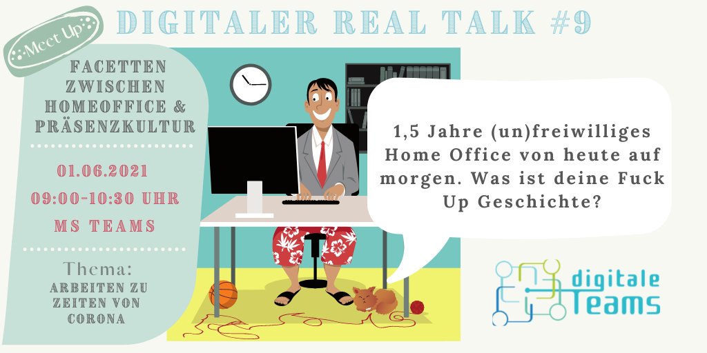 digitaleteams's tweet photo. 𝓚𝓪𝓷𝓷𝓼𝓽 𝓭𝓾 𝓶𝓲𝓬𝓱 𝓱ö𝓻𝓮𝓷?! 𝓓𝓾 𝓫𝓲𝓼𝓽 𝓷𝓸𝓬𝓱 𝓼𝓽𝓾𝓶𝓶! Was sind eure Fuck-Ups nach 1,5 Jahren Pandemie? Teilt sie mit uns im nächsten #RealTalk Wann? 𝗗𝗶𝗲𝗻𝘀𝘁𝗮𝗴, 𝟬𝟭.𝟬𝟲. 𝟬𝟵:𝟬𝟬 - 𝟭𝟬:𝟯𝟬 Uhr
𝐙𝐮𝐫 𝐀𝐧𝐦𝐞𝐥𝐝𝐮𝐧𝐠👉https://t.co/G7TYMuVSuh https://t.co/TRsYotKoXq