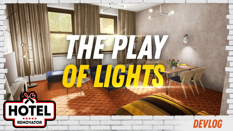 TheDustStudio's tweet photo. 💡We believe interior lighting is as important, as choosing the right colours for your walls and furniture.

The new Devlog approaches: https://t.co/OAyS8nlNIW 

#HotelRenovator #IndieGames #Indie #GameDev #Gaming #Renovation #DIY https://t.co/OlgZ1KkOo4