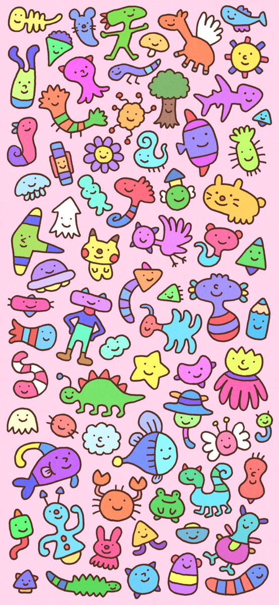 可愛い生き物たち描きました ホーム画面などにどうぞ 徳田有希のイラスト
