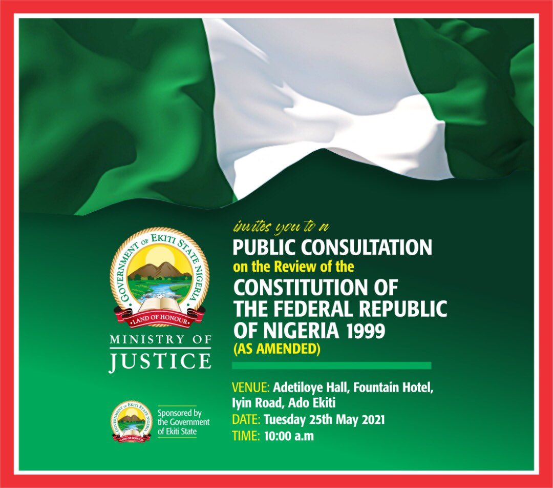 Make it a date with us!!!

Tuesday, May 25th is the day...

Cc: <a href="/ekitistategov/">Government of Ekiti State</a> <a href="/kfayemi/">Kayode Fayemi</a> <a href="/AGWalefapohunda/">Olawale Fapohunda, SAN</a> <a href="/cpsekiti/">Chief Press Secretary Ekiti.</a> <a href="/NBAAdoBAR/">NBA Ado-Ekiti Branch</a> <a href="/FemiOnipede1/">Femi Onipede</a> <a href="/tutuoluwaseyi/">Adetutu Oluwaseyi</a> <a href="/FemiOguntayo2/">Femi Oguntayo 𓃵</a> <a href="/PjBabafemi/">Peju Babafemi</a>