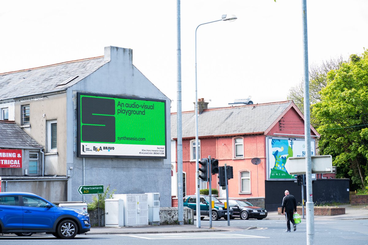 danielphilpott's tweet photo. Spotted @itsdangold's recent promotional billboard in the wild. Excellent work from one of our @BelfastSchArt
@ixdbelfast graduates, well worth a look! https://t.co/LdvuFKKPqB https://t.co/0o0sFZBMXt #EveryonesExhibit https://t.co/GunS7LXNJB