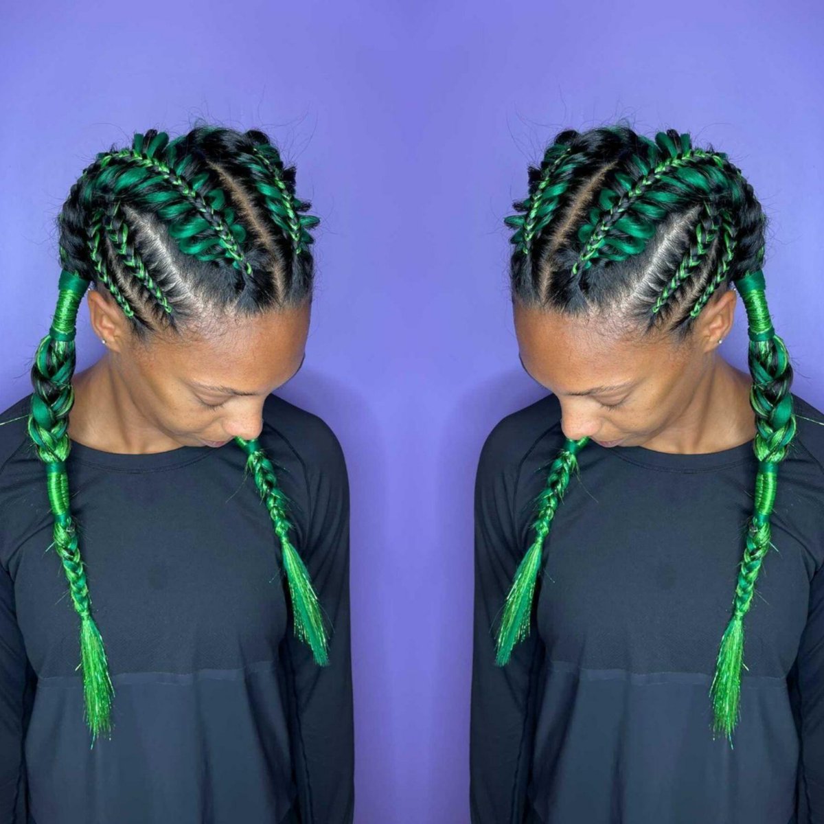 StcyJyneFrancis's tweet photo. Keeping our hopes high and our heads down! 💚💪🏾
💆🏾♀️: Game of Braids
#GotGrit #braidgamestrong #greenarmy #SSN2021 #SSNThunderbirdsFever #onemoresleep #netball https://t.co/Wy6nBlYudu