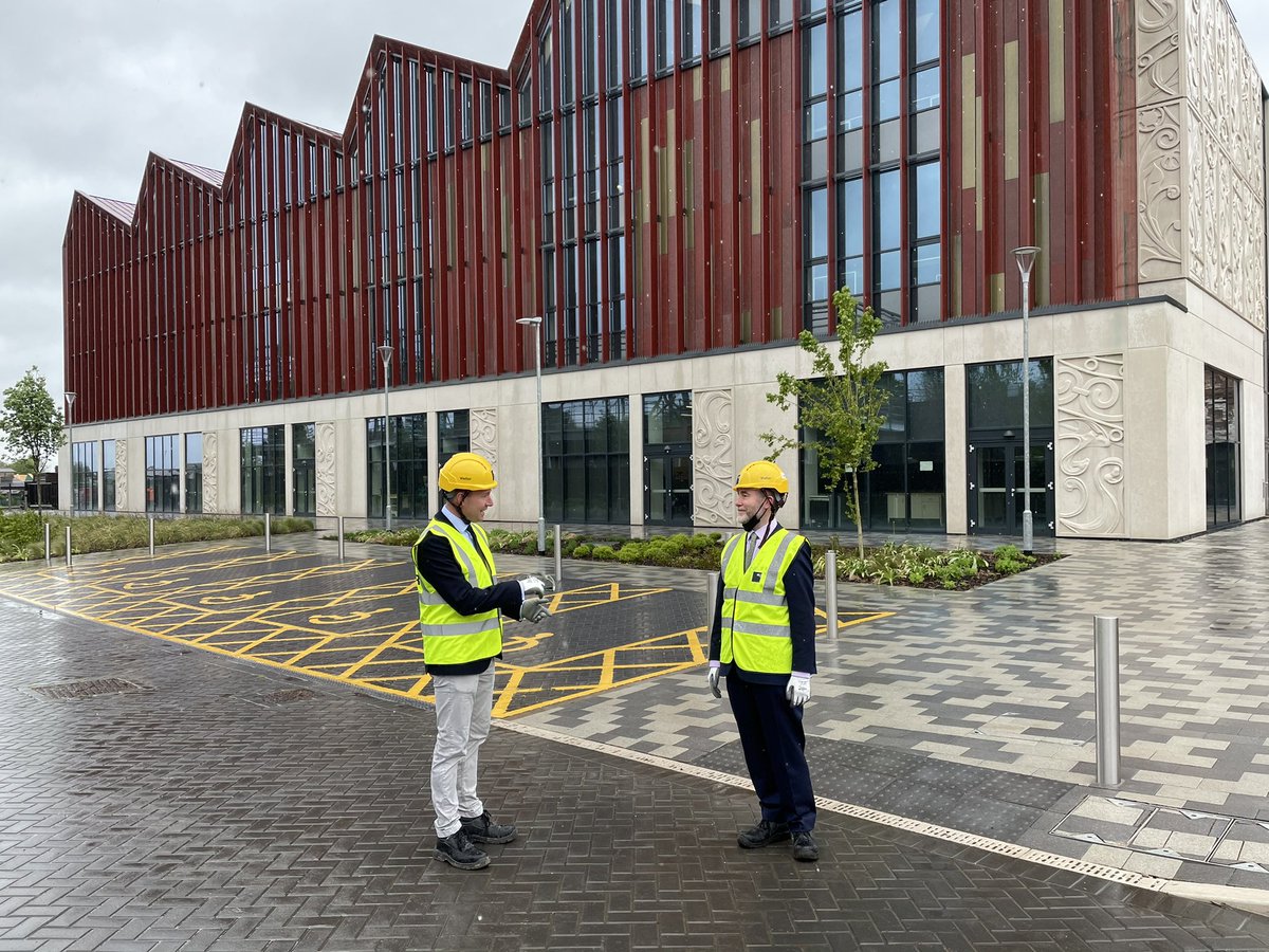 wlv_uni's tweet photo. The tour was led by one of our graduates Liam Davies of @isglimited who is working on the construction project, and we were joined by @Stuart4WolvesSW and local leaders and partners @WolvesCouncil @blackcountrylep https://t.co/yK5Bu1EPOW