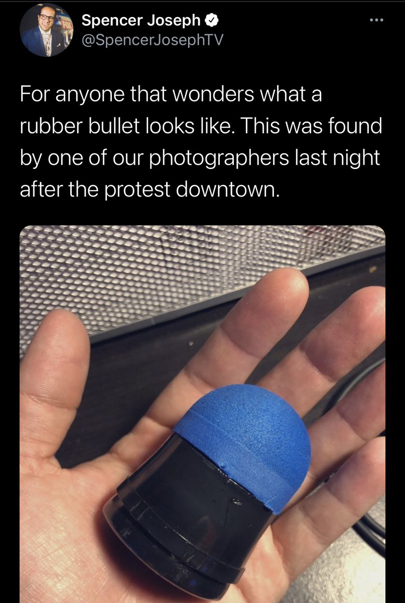 ronatun's tweet photo. reminder that rubber bullets look like this and are shot with the same speed as regular bullets and have left ppl with severe injuries (broken bones, traumatic brain injuries, last yr at blm protest someone lost their eye after getting hit by one) https://t.co/5vOH8lYU5Q