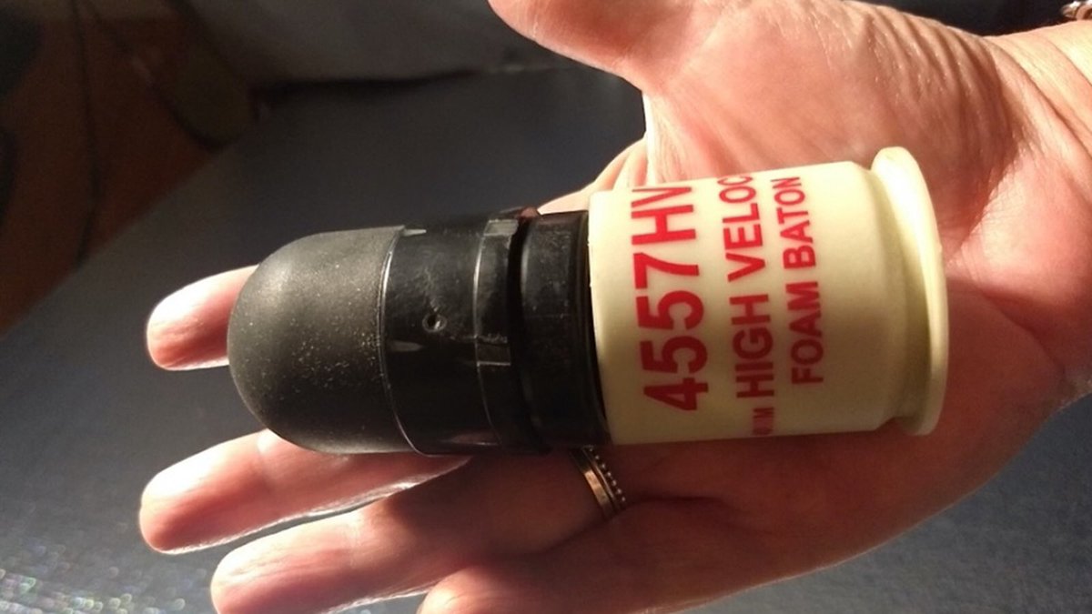 ronatun's tweet photo. reminder that rubber bullets look like this and are shot with the same speed as regular bullets and have left ppl with severe injuries (broken bones, traumatic brain injuries, last yr at blm protest someone lost their eye after getting hit by one) https://t.co/5vOH8lYU5Q