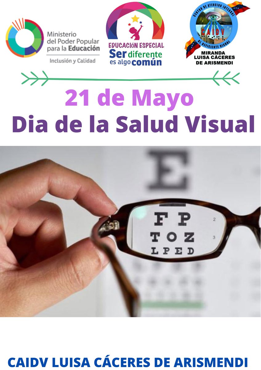 caidv2017's tweet photo. 21 de Mayo: Día de la Salud Visual 
@EducacionFalcon https://t.co/AG6j4ckTVv