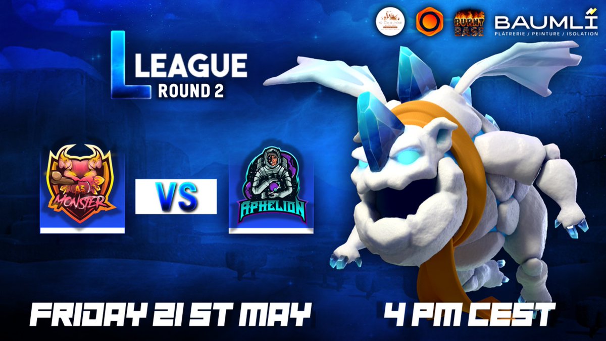 FrenchCup's tweet photo. 🇫🇷 Le premier match du round 2 de la #LegendaryLeague c'est aujourd'hui à partir de 16h00 ! 

🇬🇧 The first game of round 2 of the #LegendaryLeague is today at 4:00 p.m. CEST ! 

► #ASMonster 🆚 @AphelionCOC

🇬🇧 https://t.co/wb6GDaETdm
🇫🇷 https://t.co/vwyoJJBuSL https://t.co/AChTrbi7AP