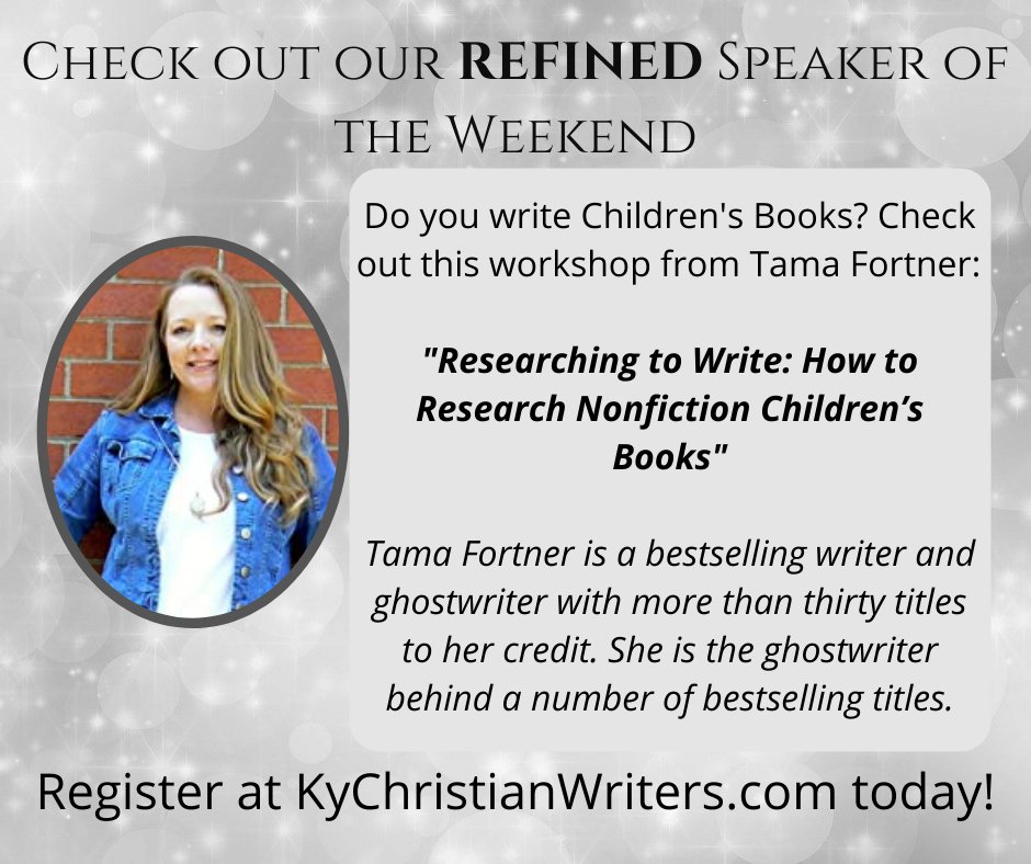 Are you a children's book writer? Join Tama Fortner as she talks about "Researching to Write: How to Research Nonfiction Children's Books."

#KCWC2021 #KentuckyChristianWritersConference #christianwritersconference #kychristianwriters