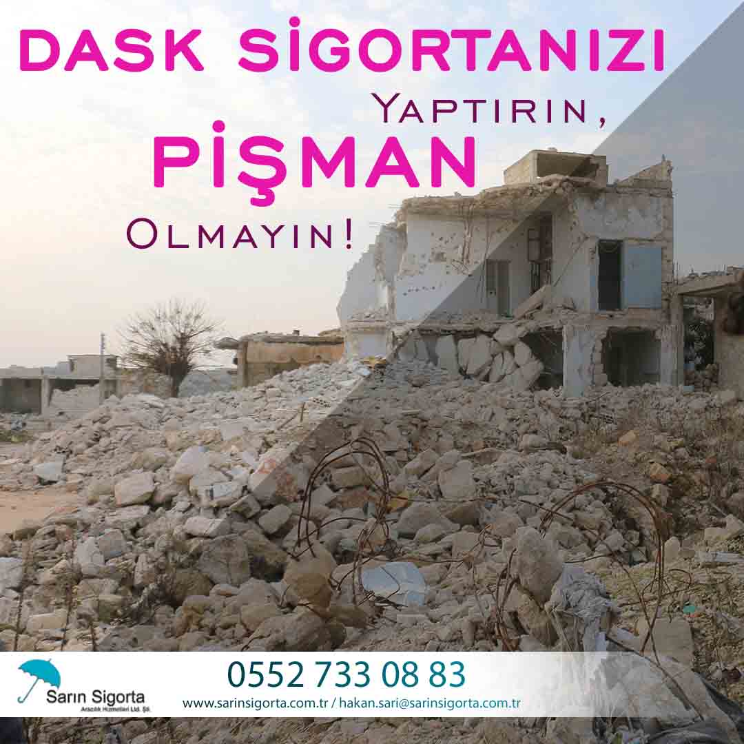 Maddi kayıplarınız için DASK Sigortanızı yaptırın!!
Sarın Sigorta ile GÜVEN Sizinle.
....
Detaylar için bize ulaşın...
sarinsigorta.com.tr
📱+90 552 733 08 83

#dask #depremsigortası #zorunludepremsigortası #enuygunfiyat #engüvenilirsigorta