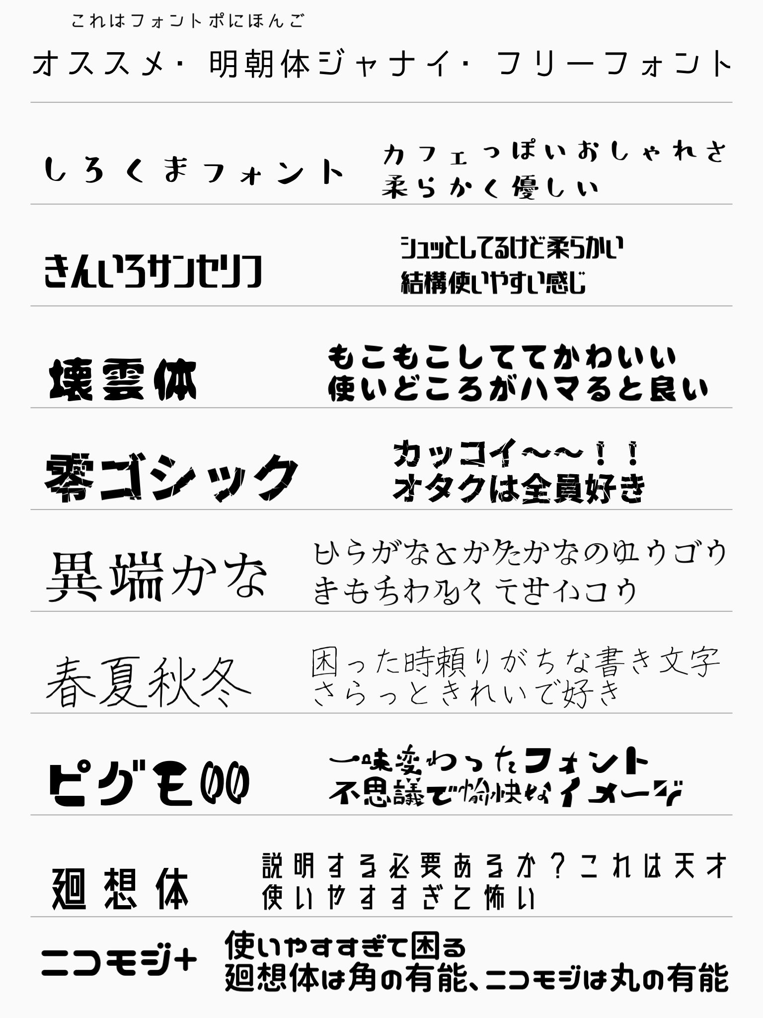 灘倉 不在がち 固定 オススメ明朝体フリーフォントを紹介するよ T Co 7nxqmgbrsc Twitter