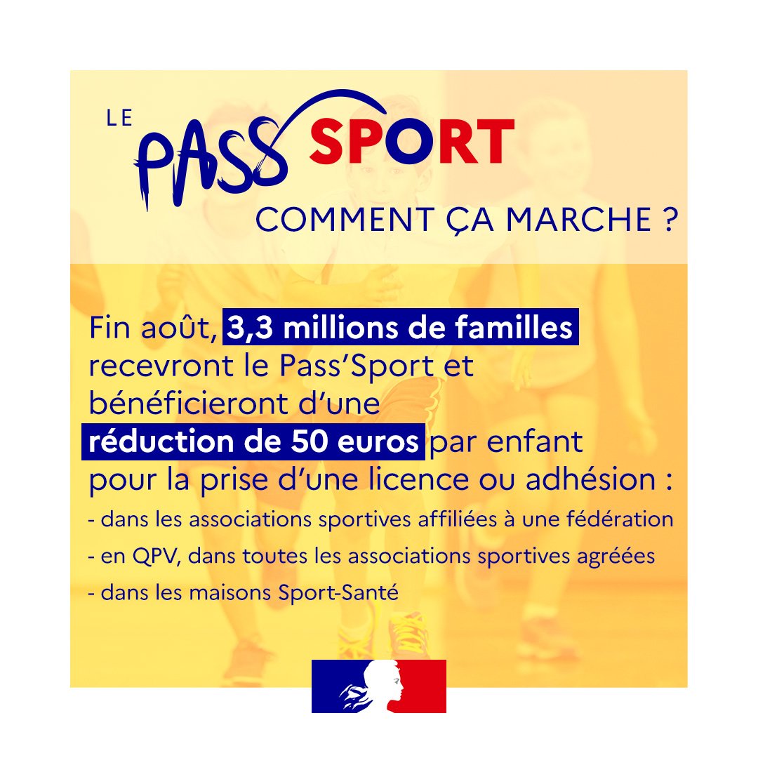 Sports_gouv's tweet photo. Le dispositif Pass'Sport, comment ça marche ? 👇 https://t.co/fajoasilWl https://t.co/FNIlL46DYR
