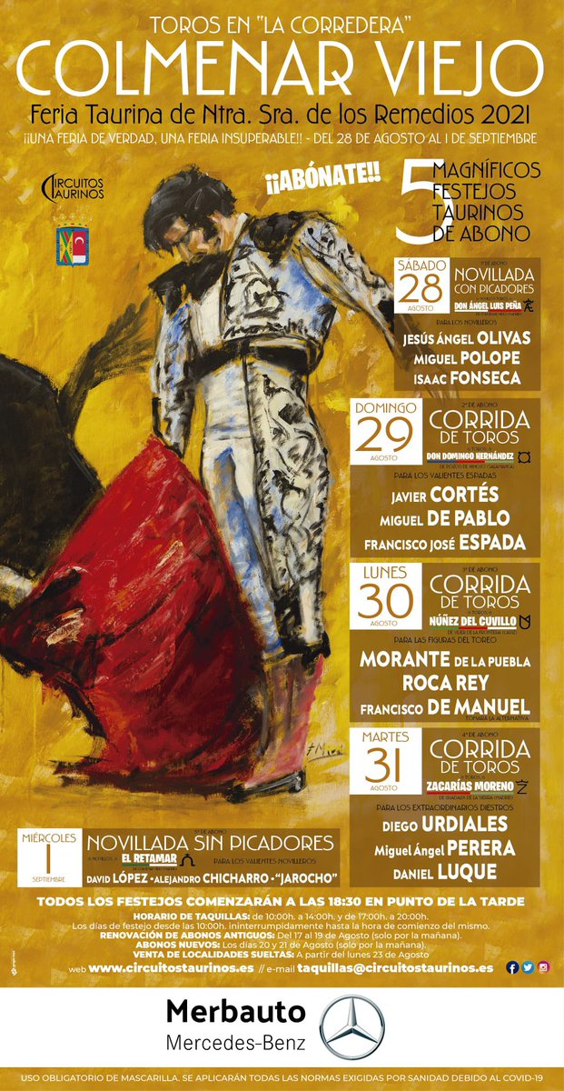 Hemos presentado en FITUR la Feria Taurina Virgen de los Remedios 2021. Una gran feria configurada por <a href="/CircuitosToros/">Circuitos Taurinos</a> con ganaderías de Colmenar, toreros de Colmenar, máximas figuras y oportunidades para los más jóvenes.