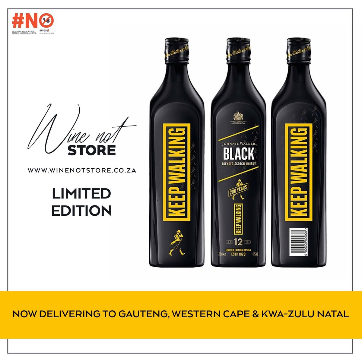 Johnnie Walker Black Label has been given a makeover to celebrate 200 years since John Walker started his journey. A limited-edition design for a timeless classic. While stocks last - winenotstore.co.za