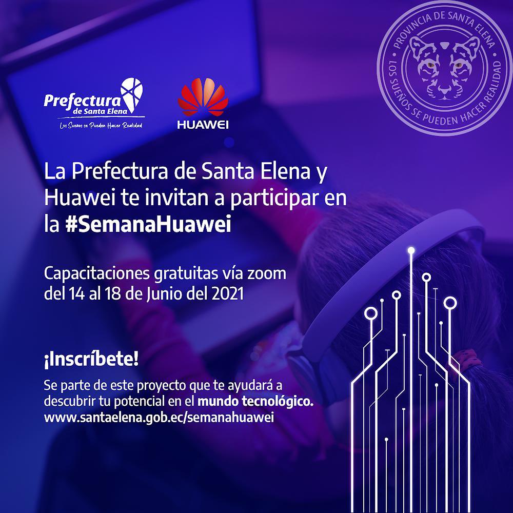 SomosVidaSE's tweet photo. Gracias a nuestro prefecto José Daniel Villao
llega a nuestra provincia una de las empresas icono a nivel mundial, con la semana HUAWEI brindando capacitación y certificación gratuita en tecnología de última generación.

@JDanielVillao 
#LosSueñosSePuedenHacerRealidad https://t.co/IiZP1pFG43