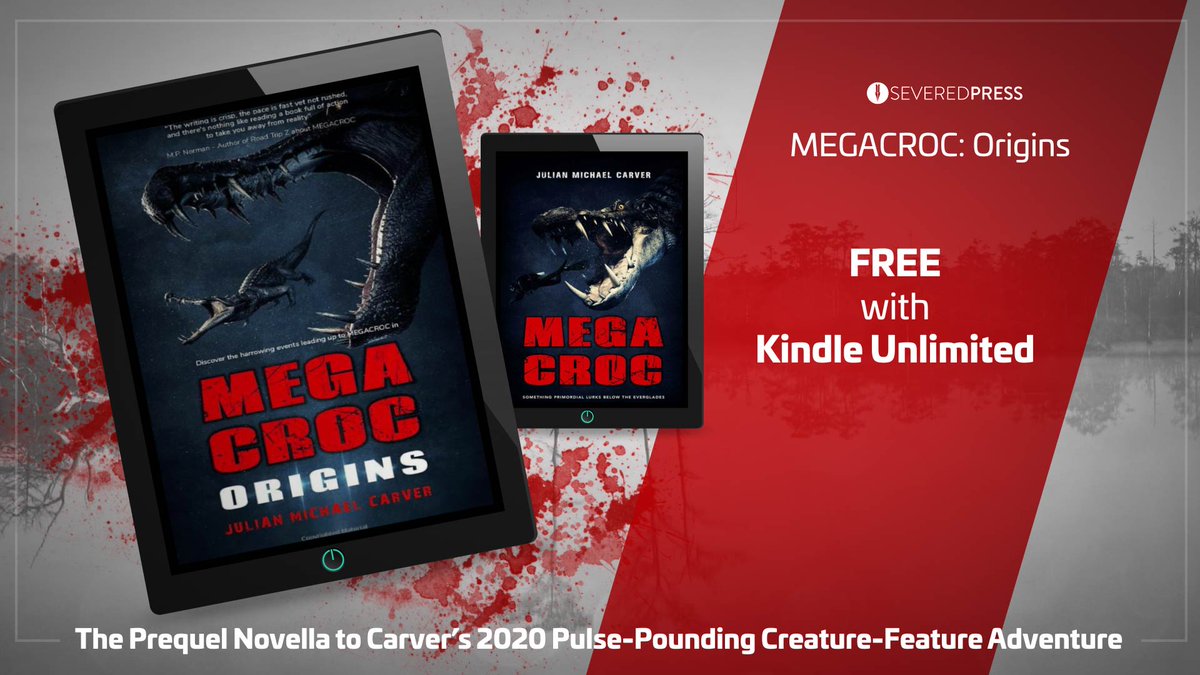JulianMCarver's tweet photo. MEGACROC: Origins is out now on Amazon! Free with Kindle Unlimited - the Prequel to my 2020 novel MEGACROC. @severedpress 

#horrornovel #horrorreading #creaturefeature #megacroc #deinosuchus #severedpress #horrorcommunity #reviews #free #kindle #prequel https://t.co/o1UVqsyCeI