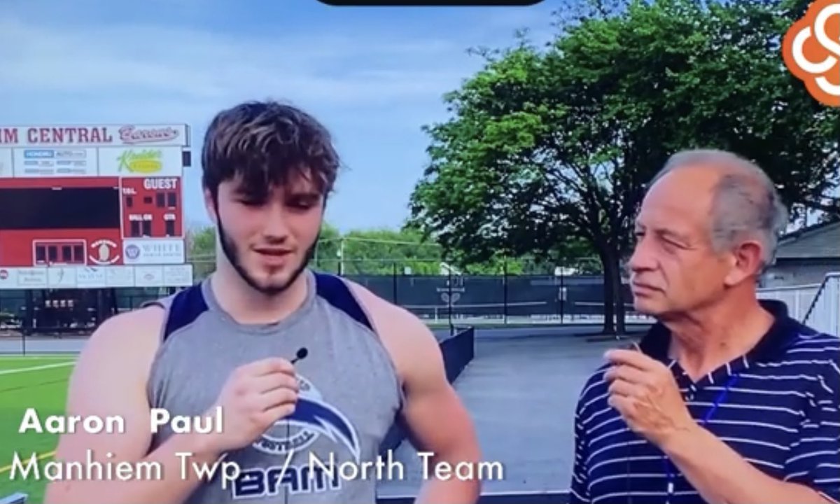 Here is the link youtu.be/thtUDCt8EQI to my interview with <a href="/MTSD_ATHLETICS/">Manheim Twp Athletics</a> Aaron Paul Aaron and his North teammates get ready for the Tri County All Star game May 28th at <a href="/ManheimCentral/">Manheim Central SD</a> and streaming on <a href="/PremiunSports/">Sports Solutions Marketing/SSPN</a> <a href="/EPAFootball/">EasternPAFootball</a> <a href="/The_Ball_Girl/">The Ball Girl</a> <a href="/CaryMoyer/">Cary Moyer D2🏈.com PSAC Columnist</a> <a href="/mikewilliams348/">Mike Williams</a>