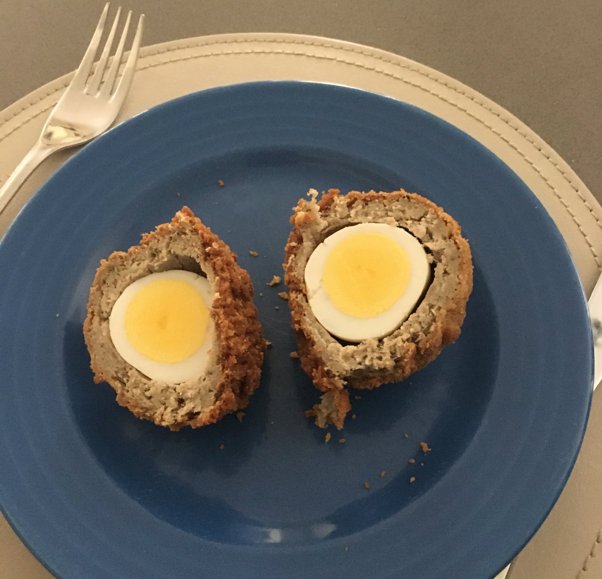 tomjmegan's tweet photo. Scotch Egg Friday. #weeksover https://t.co/LfpksOdBfB
