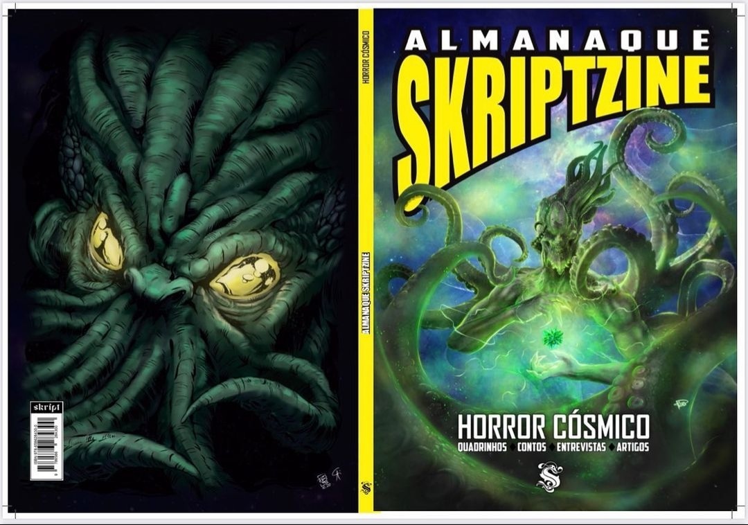 foradoclube's tweet image. A @Skript_Editora divulgou a capa de seu próximo lançamento. O Almanaque Skriptzine Horror Cósmico. 
Envio para os colaboradores do #catarse na primeira semana de Junho.
#Lovecraft #skript #skriptzine