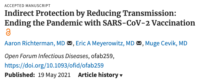 *Strongly* recommend this comprehensive review of just how much COVID19 vaccines reduce the risk of transmitting the virus to others. Tell the hesitant: the vaccines protect both you and protect others -- a lot! <a href="/mugecevik/">Muge Cevik</a> <a href="/AaronRichterman/">Aaron Richterman, MD</a> @EricMeyerowitz  academic.oup.com/ofid/advance-a…