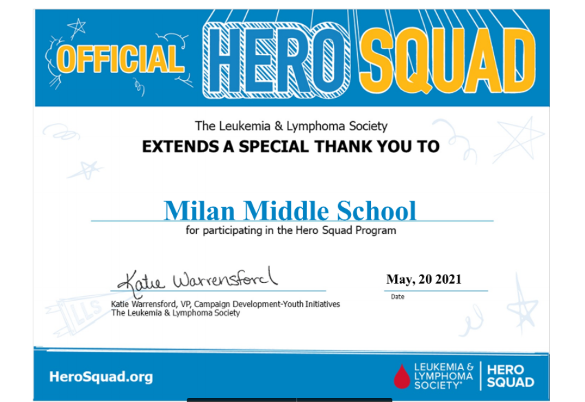 srspickard's tweet photo. Congratulations! #PowerUpMMS has officially completed the Hero Squad Program. Thank you MMS students and community for helping to accomplish the Leukemia & Lymphoma Society mission: a world without blood cancers. https://t.co/kfK5U6V7uW