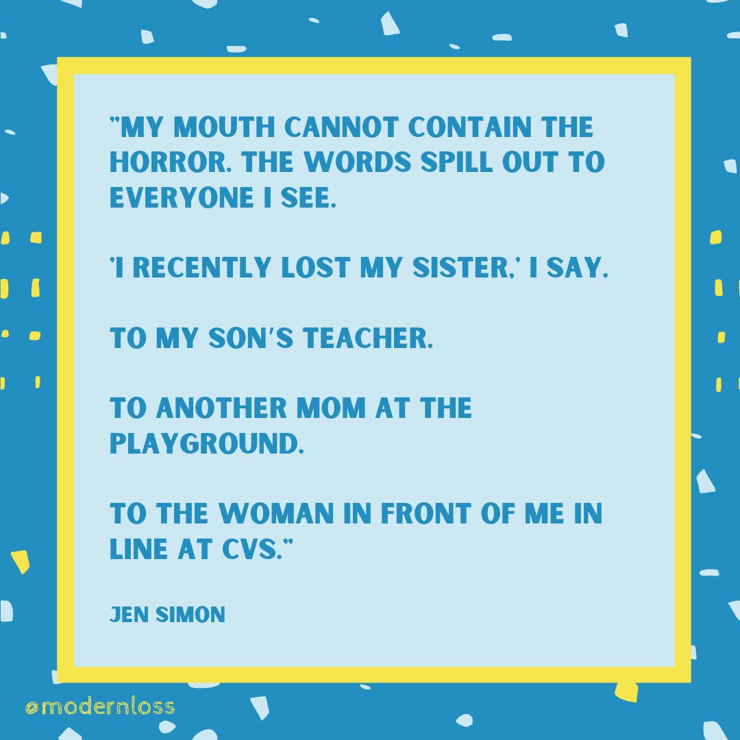 The message <a href="/NoSleepInBklyn/">Jen Simon</a>  wants you to know more than anything? Her sister didn't choose death. But depression was in control. #mentalhealthawarenessmonth loom.ly/D--yKw8
