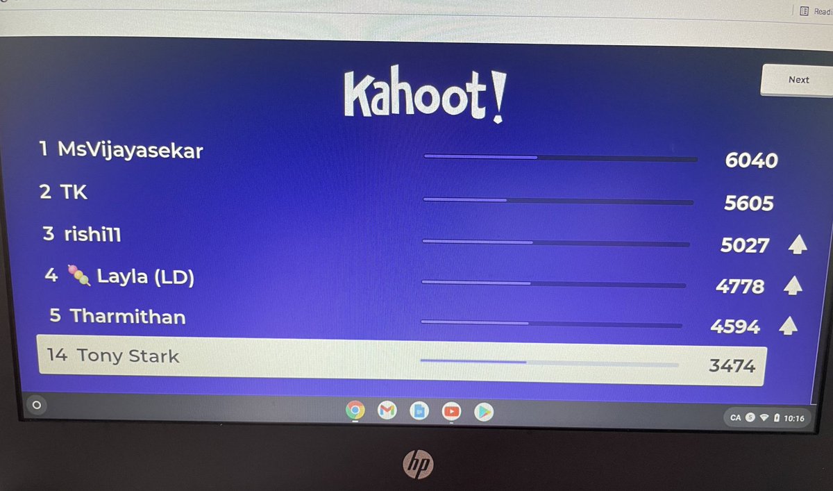 What a great way to end Education Week with a school wide Kahoot. What do you know about the SWL staff?  #PeelStrongerTogether #Kahoot #EducationWeek <a href="/LLC_SWLaurier/">Sir Wilfrid Laurier LLC</a> <a href="/PeelSchools/">Peel District School Board</a> <a href="/LaurierPs/">Sir Wilfrid Laurier PS</a> <a href="/KarenNaik/">Karen Naik</a> <a href="/PDSB_Libraries/">PDSB Library Learning Commons</a>