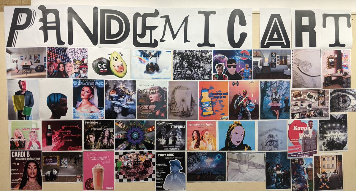 Working on a wall of Pandemic Art at East with pieces from the entire year! Really hoping to welcome more of these artists back in person in the Fall so they can see their work on display ❤️ Have a great summer Leyden!
#LeydenPride