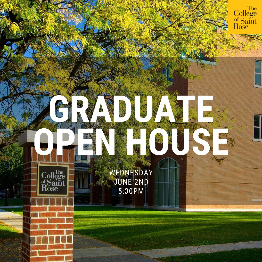 SaintRoseGrad's tweet image. Less than two weeks to go until the next open house. Register on our website to chat with faculty and members from the admissions team!