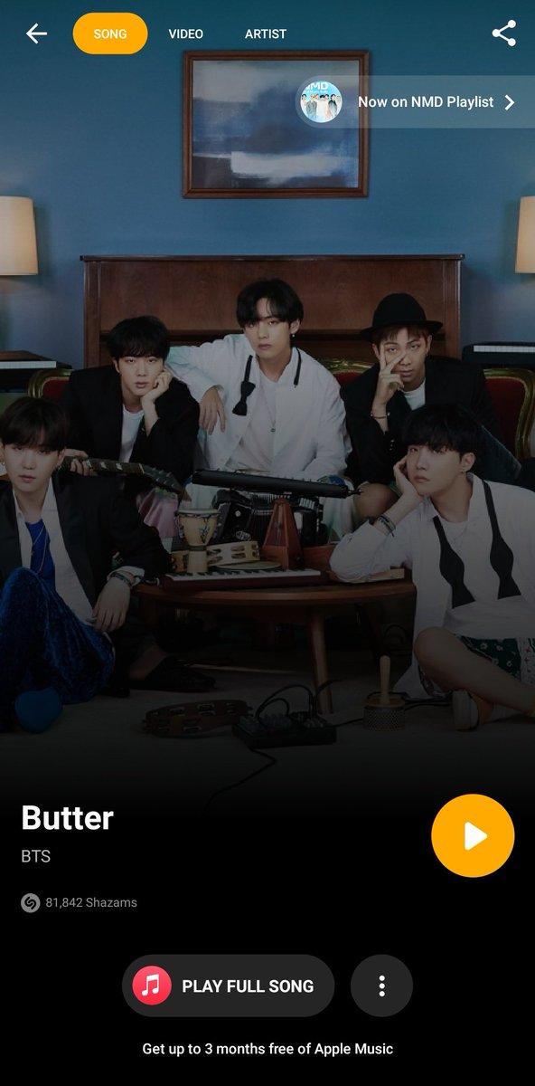 namgijinist's tweet photo. PLEASE MAKE SURE TO SHAZAM BUTTER! 🥺💜 Don't stop streaming on Spotify as well.

I vote #BTSARMY for #BestFanArmy at the 2021 #iHeartAwards @BTS_twt https://t.co/i28luks81B
