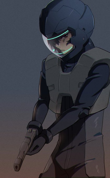 「holding gun pilot suit」 illustration images(Latest)