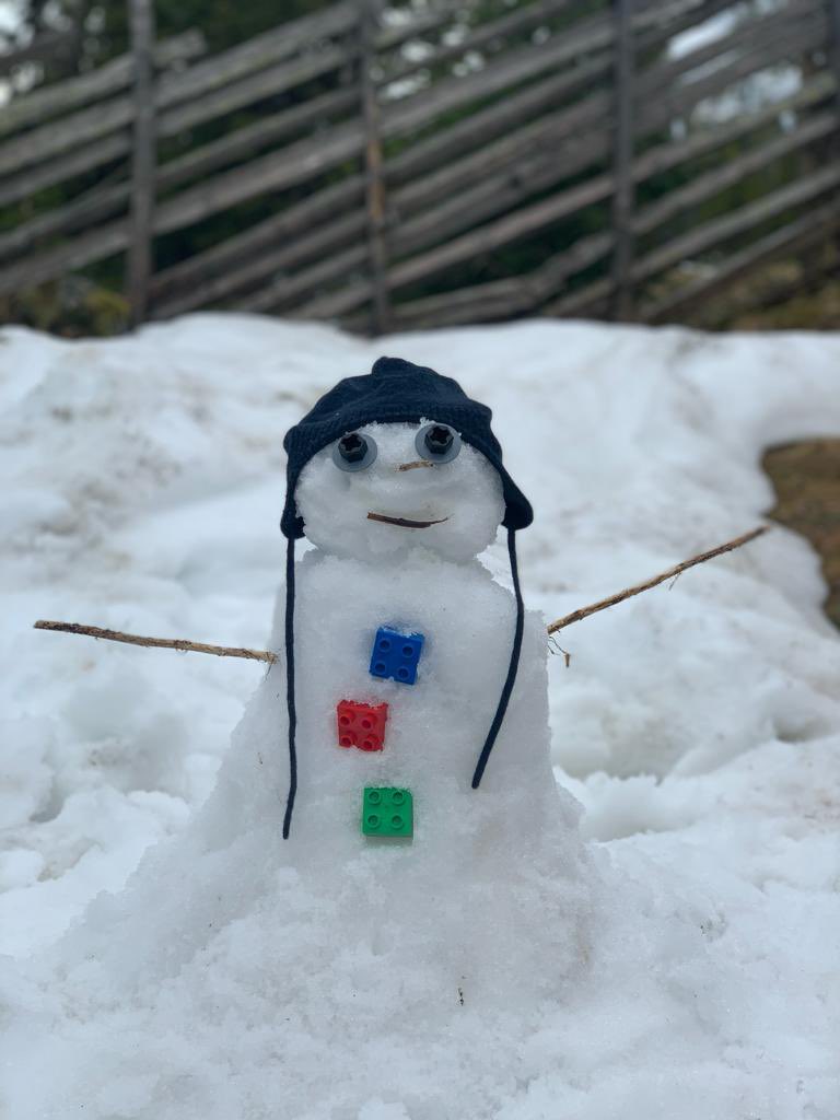 lnroneill's tweet photo. Little bit of snow left here so we built a snowman this morning especially for you Carla. #SnowmanForCarla @conorsclips @ryanjude #inNorway https://t.co/3dalPgvD3J