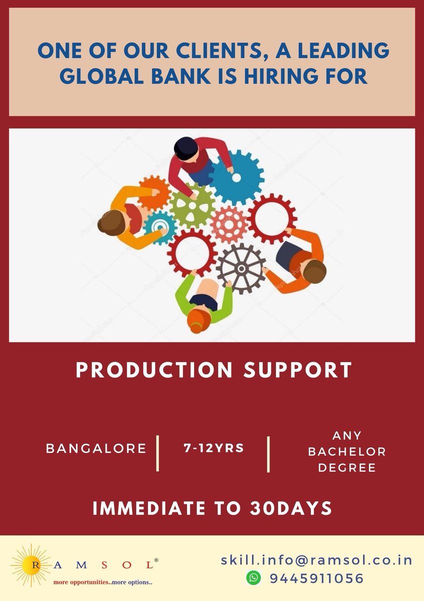 ramsolcorp's tweet image. Hiring for #Production_Support

youtu.be/1SEbOFN03mo