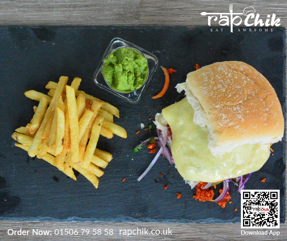 RapChikUK's tweet image. A “Bombay Bad Boy Burger” is all you need to pamper your palate on a dull Saturday! Order it from RapChik now and we will deliver it to your place!
Call: 01506795858 to order by phone
#authenticvadapao #BombayBadBoys #Indianburger #homedelivered #ordernow #uk #livingstontakeaway