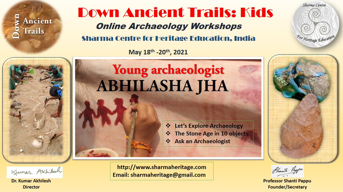sharmaheritage's tweet photo. #DownAncientTrails :Kids. And all participants got a Young Archaeologist certificate after a 3-day workshop with loads of fun: Let's explore archaeology, The Stone Age in 10 objects &amp; Ask an archaeologist. Keeping minds busy &amp;sharing knowledge in #lockdown times. https://t.co/5jONxEH3sq