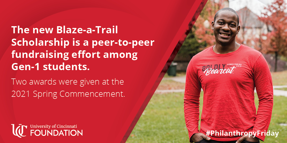 .<a href="/Iamgen1uc/">UC's Gen-1 Program</a> student Noah Oki (below) created a scholarship to help his peers. Support the Blaze-a-Trail Scholarship here: on.uc.edu/3bJgfgB

#PhilanthropyFriday